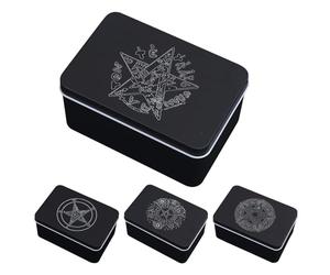 Porte-étui Pour Cartes De Tarot - Cercueil D'archives En Fer, Support De Pont De Fortune Compact, Organisateur De Boîtier De Collection Oracle, Coffre De Protection Pour Cartes De Lecture Avec Constru