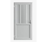 Porte extérieure 100 x 205 cm DIN gauche | Porte d'entrée secondaire avec remplissage en plastique et verrouillage à 5 points | Porte polyvalente pour garage, cave ou atelier | Porte technique en PVC