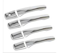 Porte extérieure Poignées De Porte Chromées Effet Fibre Carbone Noir Brillant Pour Mitsubishi Pour Lancer Pour Mirage Pour Evolution 2002-2007 - Stickers Style(Silver 1 keyhole)