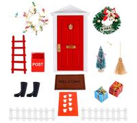 Porte Fée Miniature, Porte Elfe de Noël Magie Accessoires Miniatures de Maison de Poupée de Noël Kit de Petit Elfe Décoration de Conte de Fées Bricolage Cadeau pour Les Filles