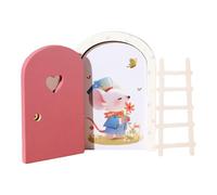 Porte Féerique en Bois - Porte en Bois Cartoon Maison de Fée,Décoration d'Intérieur pour Fêtes de Noël Thanksgiving Anniversaire Chambre Bureau École Dortoir