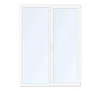 Porte-fenêtre 160x215 cm, pvc, aluplast IDEAL 4000, blanc, 2 vantaux, à la française gauche, oscillo battant droit, configuration personnalisée