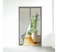 Porte Fenetre Aimantée 135 x 60 cm Bande Adhésive Anti Mouche Insecte Maintient L'Air Frais à L'Intérieur Installation Facile Moustiquaire Aimantée pour de Balcon, Gris