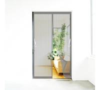 Porte Fenetre Aimantée 290 x 220 cm Bande Adhésive Anti Mouche Insecte Maintient L'Air Frais à L'Intérieur Installation Facile Rideau Moustiquaire en Fine pour de Balcon, Gris