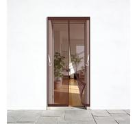 Porte Fenetre Aimantée 55 x 110 cm Maille Ultra Fine Fermeture Automatique Sans Perçage Bandes Magnétiques Moustiquaire pour Porte de Balcon pour Patio, Marron