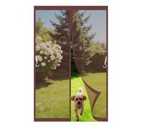 Porte Fenetre Aimantée 60 x 60 cm Bande Adhésive Anti Mouche Insecte Maintient L'Air Frais à L'Intérieur Installation Facile Moustiquaire Porte Magnétique pour de Balcon, Marron