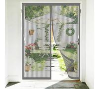 Porte Fenetre Aimantée 65 x 120 cm Maille Ultra Fine Fermeture Automatique Sans Perçage Bandes Magnétiques Moustiquaire Porte Fenêtre pour de Balcon, Gris