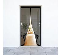 Porte Fenetre Aimantée 65 x 120 cm Maille Ultra Fine Fermeture Automatique Sans Perçage Bandes Magnétiques Moustiquaire Porte Fenetre Aimantée pour Patio, Noir
