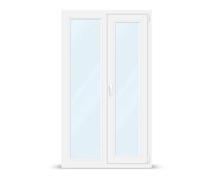 Porte-fenêtre PVC 2 vantaux, IDEAL 4000, 1010 x 1760 mm, 2 vantaux, fixe gauche, oscillo battant droit, configurer individuellement