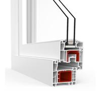 Porte-fenêtre, PVC, 51x176 cm ou sur mesure, blanc, 1 vantail, avec isolation thermique, configuration personnalisée