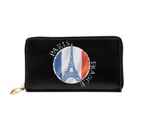 Porte-Feuille en Cuire Drapeau De La Tour Eiffel De La Paix De Paris France Femme Pouch Bourse Élégant Cuir Portefeuille Original Retro Bourse Pochette pour Prof, La Fille, Ami