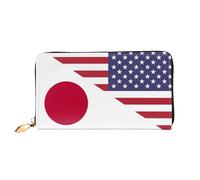 Porte-Feuille en Cuire Drapeau De L'Amitié Entre Les États-Unis Et Le Japon Cuir Portefeuille Vintage Portefeuille Femme Mignonne Coin Purse Wallet pour Femme, Prof, Homme