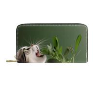 Porte-Feuille en Cuire Le Chat Quitte l'herbe Porte Monnaie Femme Vintage Bourse Pochette Exquis Fille Pochette pour Femme, Fille, La Fille