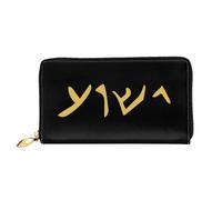 Porte-Feuille en Cuire Le Nom De Jésus Écrit en Araméen, La Langue qu'il Parlait Porte-Monnaie De Nombreux Emplacements pour Cartes Portefeuille Femme Mignonne Femme Pouch Bourse