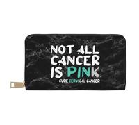Porte-Feuille en Cuire Tous Les Cancers Ne sont Pas Roses Cancer du Col De L'Utérus Bourse Pochette Élégant Porte Monnaie Femme Original Retro Fille Pochette pour Garcon, Prof, Meilleur Cadeau