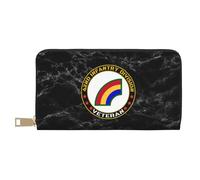 Porte-Feuille en Cuire Vétéran De La 42E Division D'Infanterie De L'Armée Américaine Coin Purse Wallet Longue Cuir Portefeuille Élégant Femme Pouch Bourse pour Femme, Fille, Ami