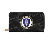 Porte-Feuille en Cuire Vétéran De La 8E Division D'Infanterie De L'Armée Américaine Coin Purse Wallet Vintage Porte Monnaie Femme Souple Femme Pouch Bourse pour Homme, Fille, Enfant