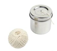 Porte-ficelle en acier inoxydable avec 2 rouleaux de ficelle de cuisson en coton, distributeur de qualité alimentaire 304 pour le tranchage de la viande, 130 m de ficelle de boucher pour attacher les