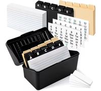 Porte-fiche, boîte de recettes 1set avec cartes et séparateurs, boîte, autocollants et étiquettes porte-index cartes faciles à utiliser pour les recettes de Flashcards Address Office