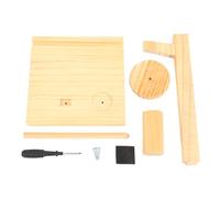 Porte-fil à crocheter en bois massif, support rotatif pour pelote de fil avec support pour téléphone et tube de rangement pour aiguilles, idéal pour les passionnés de tricot et de (Couleur du bois