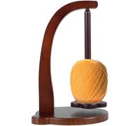 Porte-fil en bois avec broche rotative magnétique - Support stable de 320 g pour tricot et crochet - Distributeur de boules de fil lisse pour les amateurs de couture et d'artisanat (rétro)