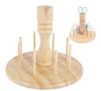 Porte-fil en bois pour 8 bobines de fil à coudre - Support de rangement peu encombrant - En bois de pin - Pour couture, matelassage, 13 x 16 cm