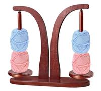 Porte Fil en Bois pour Tricot, Dérouleur de laine, Double Broche à Crochet, Yarn Winder Support Magnétique Rotatif, Porte-Bobines de Laine, Support de Laine en Bois pour Accessoires Crochet et Tricot
