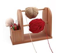 Porte Fil En Bois Pour Tricot, Dérouleur De Laine, Porte-fil À Crochet Double Rotatif Yarn Winder Support, Porte-Bobines De Laine Avec Fentes, Support Pour Accessoires De Crochet Et De Tricot