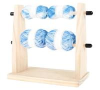 Porte-fil pour crochet, fournitures pour la maison, en bois, double couche, avec base antidérapante, porte-pelote portable, pour broder avec fil, rangement, rotatif, maison, table, chambre, Noël, Est