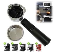 Porte-filtre 51 mm avec panier filtrant ，porte-filtre sans fond 51 mm, panier à café en acier inoxydable avec en poignée Aluminium