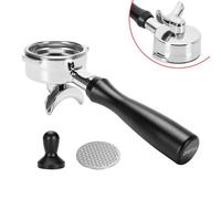 Porte-filtre à 2 oreilles de 58 mm compatible avec La Marzocco, comprend un panier filtrant en acier inoxydable 304 et un écran à rondelles, poignée en aluminium anodisé, noir