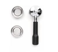 Lelit Porte-Filtre 1-Voie Lelit57 - Bec Simple - Poignée Classique - PLA571S - Argent/Noir