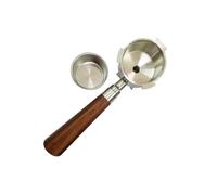 Porte-filtre à café 54 mm à double bec verseur et poignée, compatible avec les machines à expresso Breville séries BES870/878/880.(Rosewood handle)