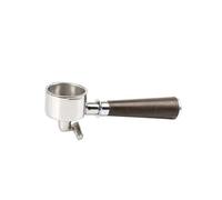 Porte-filtre à café à 2 oreilles de 51 mm, poignée à café à Double bouche en acier inoxydable, compatible for Delonghi, EC221/ECO311/EC156B avec panier(A black wood)