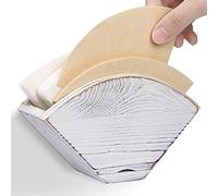 Porte filtre à café en pin sur le mur, Support de papier