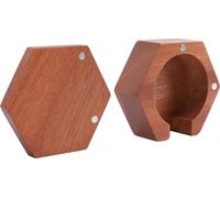 Porte filtre à café rond en bois massif poli Boîte de rangement pour filtre à café en bois massif avec couvercle à ventouse magnétique