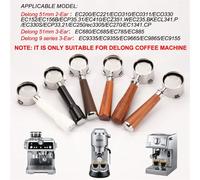 Porte-filtre à café sans fond, 51mm, pour Delonghi EC680 EC310, panier filtrant de remplacement, poignée de Machine à expresso, accessoires de café 3-Ear rosewood-C