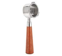 Porte-filtre à café sans fond en acier inoxydable, outil de remplacement de panier, accessoire de Machine à café, poignée ergonomique en bois, fonctionnement Stable, cadeau pour (Palissandre 51 mm)