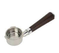 Porte - filtre Bottomless 51mm, 3 Oreilles, Inox avec Filtre, Poignée Bois de Rose Noir - Extraction Optimale, Design Ergonomique, Pour Machines à Café DonLim