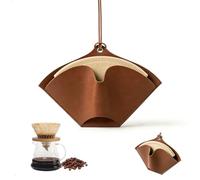 Porte-Filtre Café, Support Papier Filtre Mural Cuir Brun Foncé Rangement Papier Récipient Stockage Filtre Café Pour Cafés Bars Cuisines