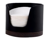 Porte-filtre en papier - Distributeur de filtre à café - Porte-filtre en papier rond de rechange - Réservoir à poussière portable en bois avec couvercle - Pour les fabricants d'