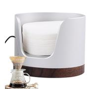 Porte-filtre en papier - Récipient, distributeur rond portable, matériau en bois durable, couvercle anti-poussière, design ferme vintage, construction légère et compacte | Accès fonctionnel a