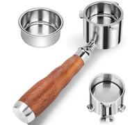 Porte-filtre expresso sans fond à 3 oreilles pour machine à café De'Longhi La Specialista EC9335 9155 9355 9665 100 % acier inoxydable et poignée en noyer 51 mm