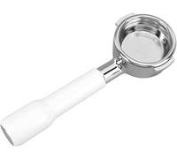 Porte-filtre professionnel sans fond de 58 mm - Design à 2 oreilles en acier inoxydable pour machines à expresso Gaggia, comprend un panier de précision pour une extraction plus riche (blanc)