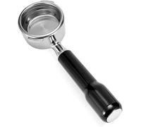 Porte-filtre professionnel sans fond de 58 mm - Design à 2 oreilles en acier inoxydable pour machines à expresso Gaggia, comprend un panier de précision pour une extraction plus riche (noir)