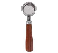 Porte-filtre sans fond de 51 mm avec 2 oreilles, panier en acier inoxydable et poignée en séquoia, panier filtre à expresso amovible pour machine à café de 51 mm, outil Barista