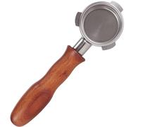 Porte-filtre sans fond de 54 mm - Porte-filtre sans fond en acier inoxydable avec panier filtrant monocouche et poignée en bois - Compatible avec la série Breville Barista Express