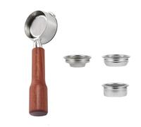Porte-filtre Sans Fond De 58 Mm, Compatible Avec Gaggia, Machine À Café Classique Pour Bébé, Poignée Nue En Acier Inoxydable 304 Avec Panier De 1/2/4 Tasses(C1 rosewood)