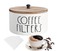 Porte-Filtres à Café pour Comptoir - Décor de Café de Style Rustique en Bois avec un Couvercle - Conteneur pour Filtre à de Comptoir,pour la Méthode de Versement, d', de Service, pour le Camping