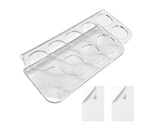 Porte-flacons - Support acrylique 10 emplacements antidérapant pour frigo | Adhésif mural, rangement transparent clair pour réfrigérateur, maison, intérieur, plan travail, chambre, séjour, cité U, app